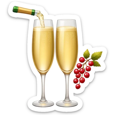 champagne and berries sticker