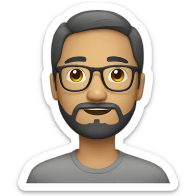 Short haired Asian Latino with beard glasses sticker