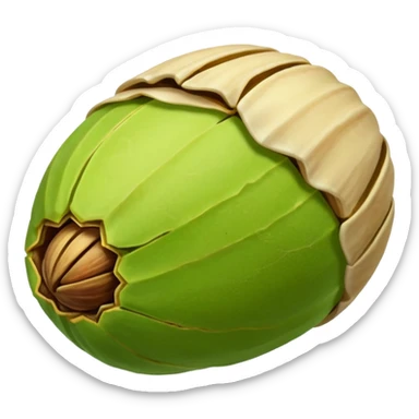 pistachio with shall sticker