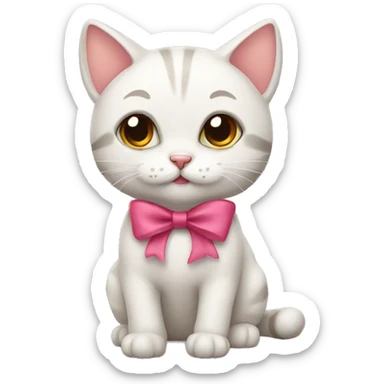 Cute cat with bow sticker