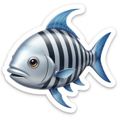 An airplane pilot fish. sticker