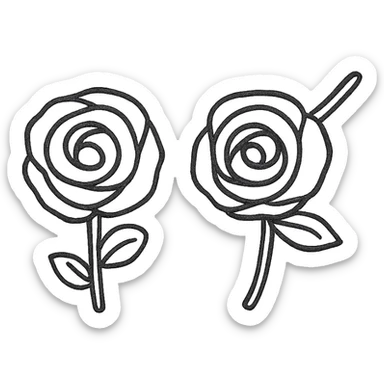 goth earrings, black rose studs, subtle and romantic gothic sticker