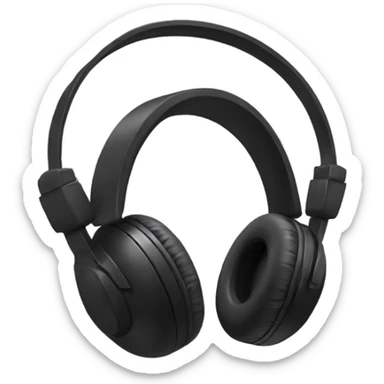 black headphones with black bows sticker