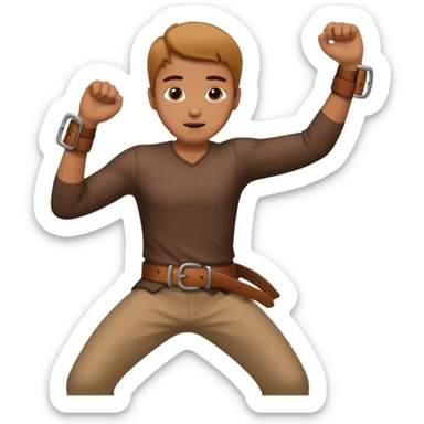 A man  throwing a belt to someone’s ass sticker