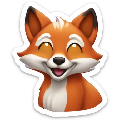 happy fox sticker