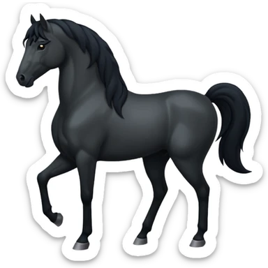 Pony black horse standing sticker