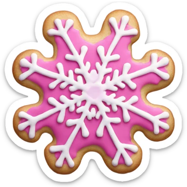 pink snowflake cookie  sticker