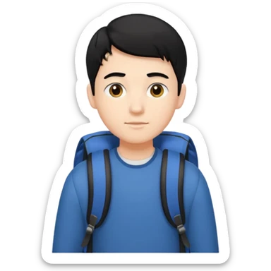 CHICO ESTUDIANTE CON CABELLO NEGRO sticker