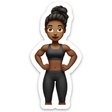 muscular gym girl sticker