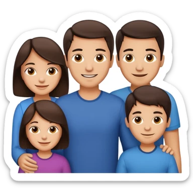 Hispanic family of five: one mom, one dad, two boys, one girl, all with medium skin and dark brown hair sticker