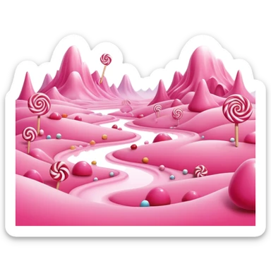 candy land pink surreal landscape sticker