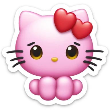 hello kitty witn hearts  sticker
