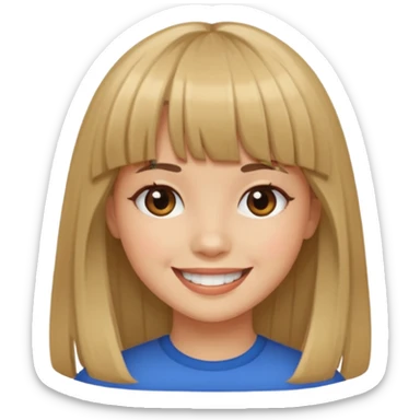 eu quero uma menina de franja e cabelo comprido sticker