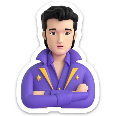 Elvis Presley rock star with iconic hairstyle, upper body sticker
