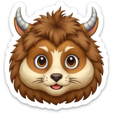 Doe face with little horn sticker