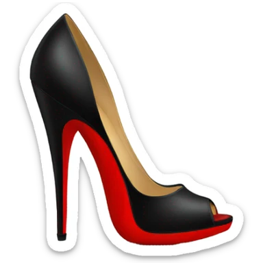 black heels with red bottom  sticker