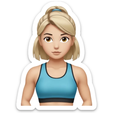fitness girl, dark eyes, highlighted hair sticker