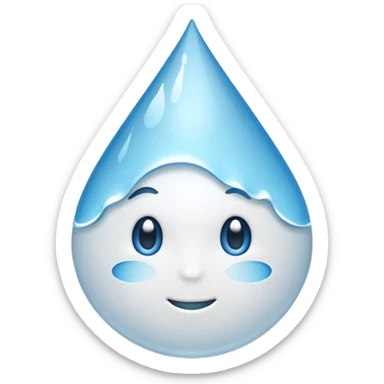 Gota de agua pero en lugar de azul que sea blanca sticker