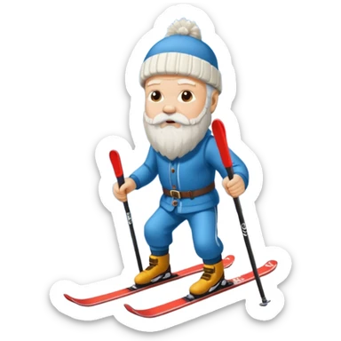 Socrates on mountain skis sticker