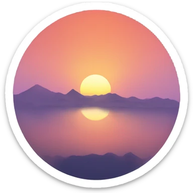 A sunset scene sticker