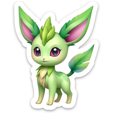 Shiny Exotic Sprigatito-Celebi-Leafeon-Hybrid-Creature sticker