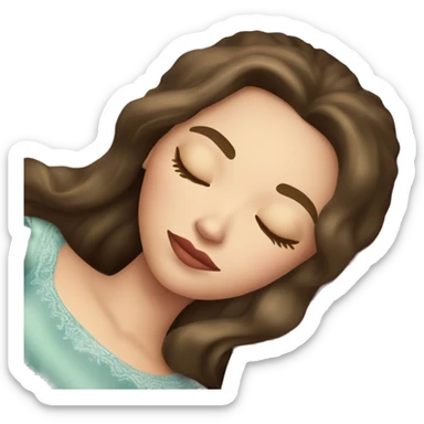 sleeping beauty brunette white girl with a silk pillow sticker