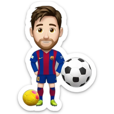 Messi soulèvent le ballon d'or sticker