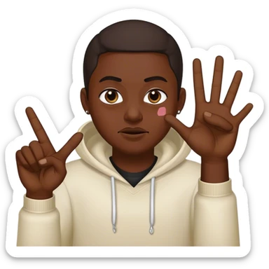 thug throwing up gd gang sign  sticker