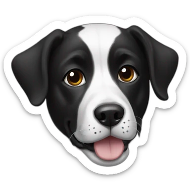 black and white dog sticker