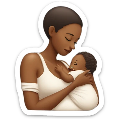 Mommy and baby hungry sticker