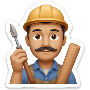 wood carving carpenter portrait, head and shoulders only, carving wooden figure with chisel, wood shavings visible, focused craftsman expression, artisan workshop vibe, 3D cartoon style, mobile game icon style, clean background, no text, no watermark
 sticker