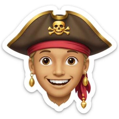 Face with a pirate hat sticker