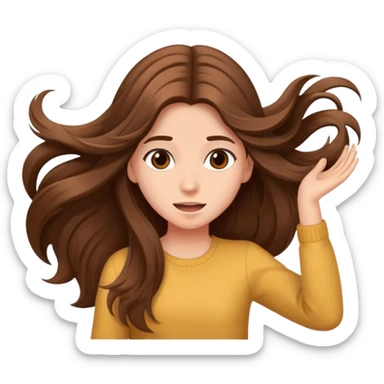 Girl flipping hair sticker