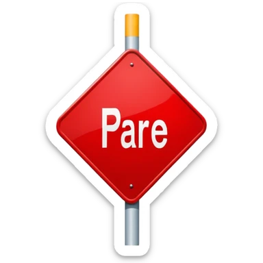 placa de transito vermelha escrito pare sticker