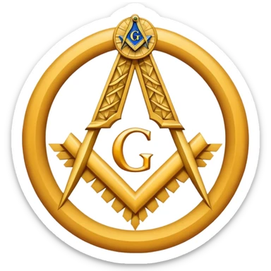 Freemason logo with letter g sticker