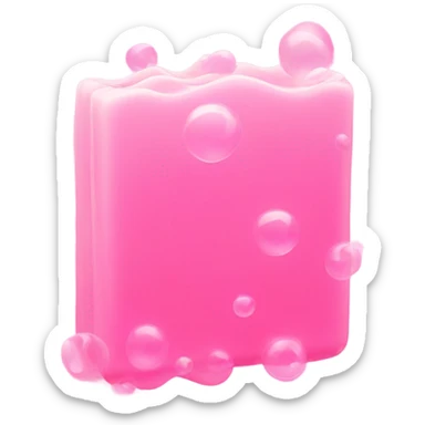 Pink bar of soap with pink bubbles ascending up sticker