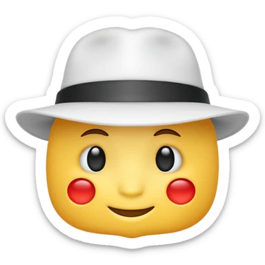 White hat electrical emoji sticker