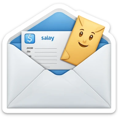 Salary enclosed in an envelope sticker