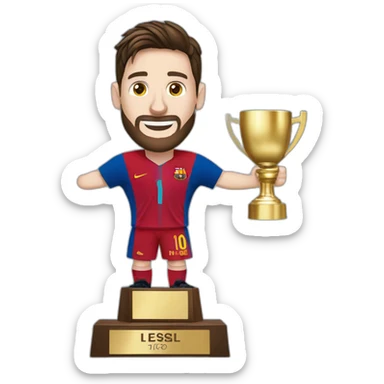 Le joueur de foot Lionel Messi tenant un trophée sticker