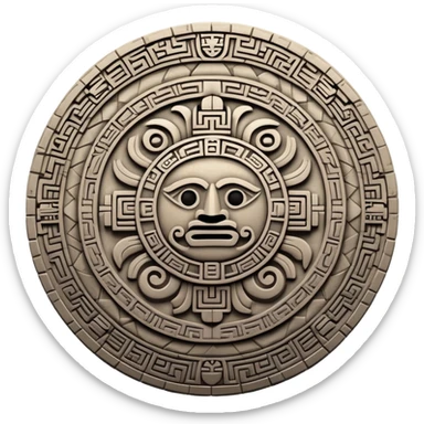 Aztec calendar stone symbol sticker