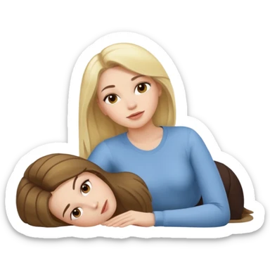 naked lying down blonde brunette wife sticker