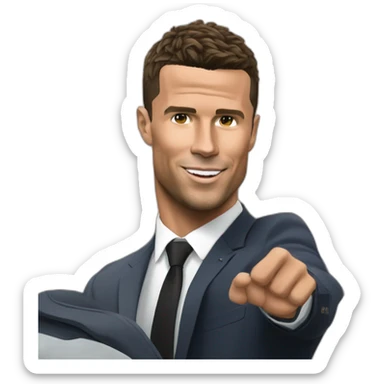 Ronaldo qui embrasse macron sticker