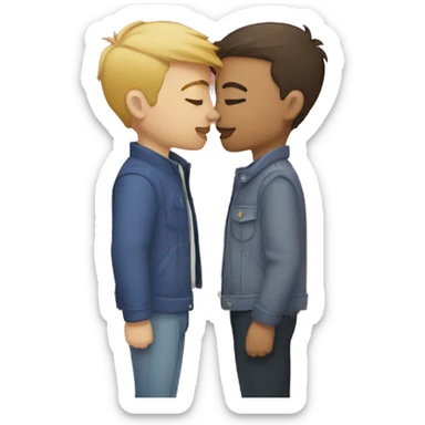 Gay couple kissing sticker