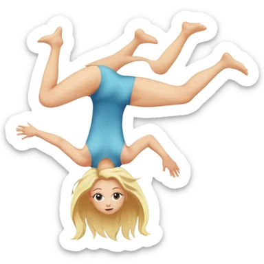 blond girl doing backflip  sticker