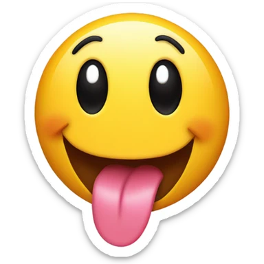 Smiley face show tongue sticker