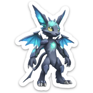 cute cool edgy sharp ethereal magical Digimon-Fakemon-animal full body sticker
