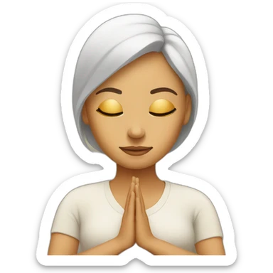 lady doing meditation sticker