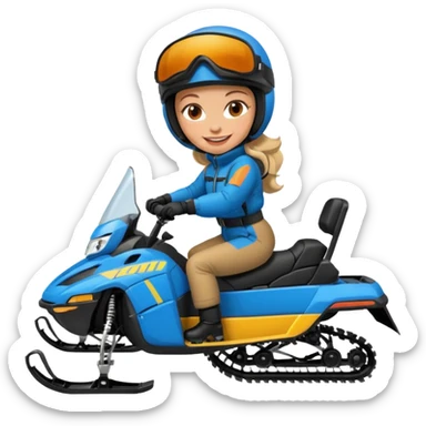 Woman on snowmobile sticker