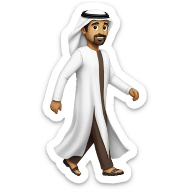 Qatari man wearing thoab walking sticker