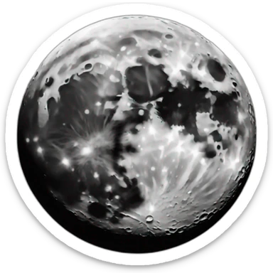 Moon black sticker